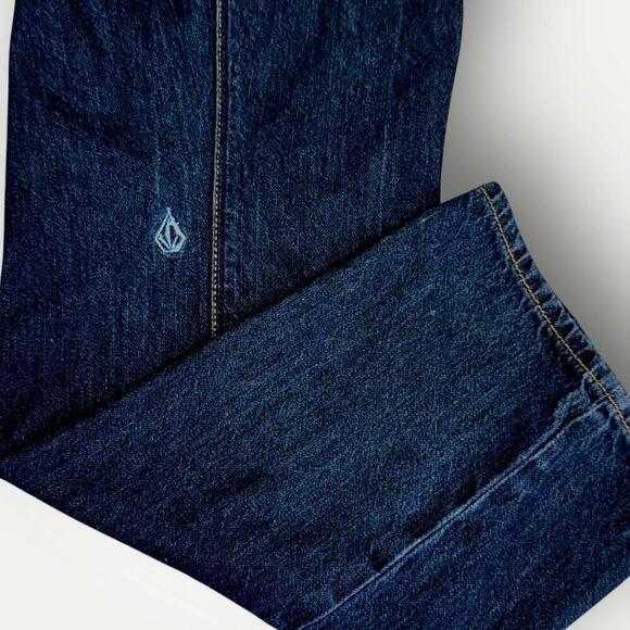 Volcom Vorta Denim Jeans Slim Fit Straight Leg Men Size 40X31 Dark Washed Blue - Picture 6 of 15